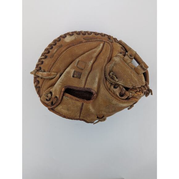 Vintage Top Grain Cow Hide Leather Deep Pocket Catcher's Mitt Glove 425C - Picture 6 of 9